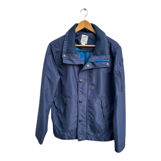 s Oliver Herrenjacke Gr M Blau Übergangsjacke Reißverschluss Druckknöpfe Polyester