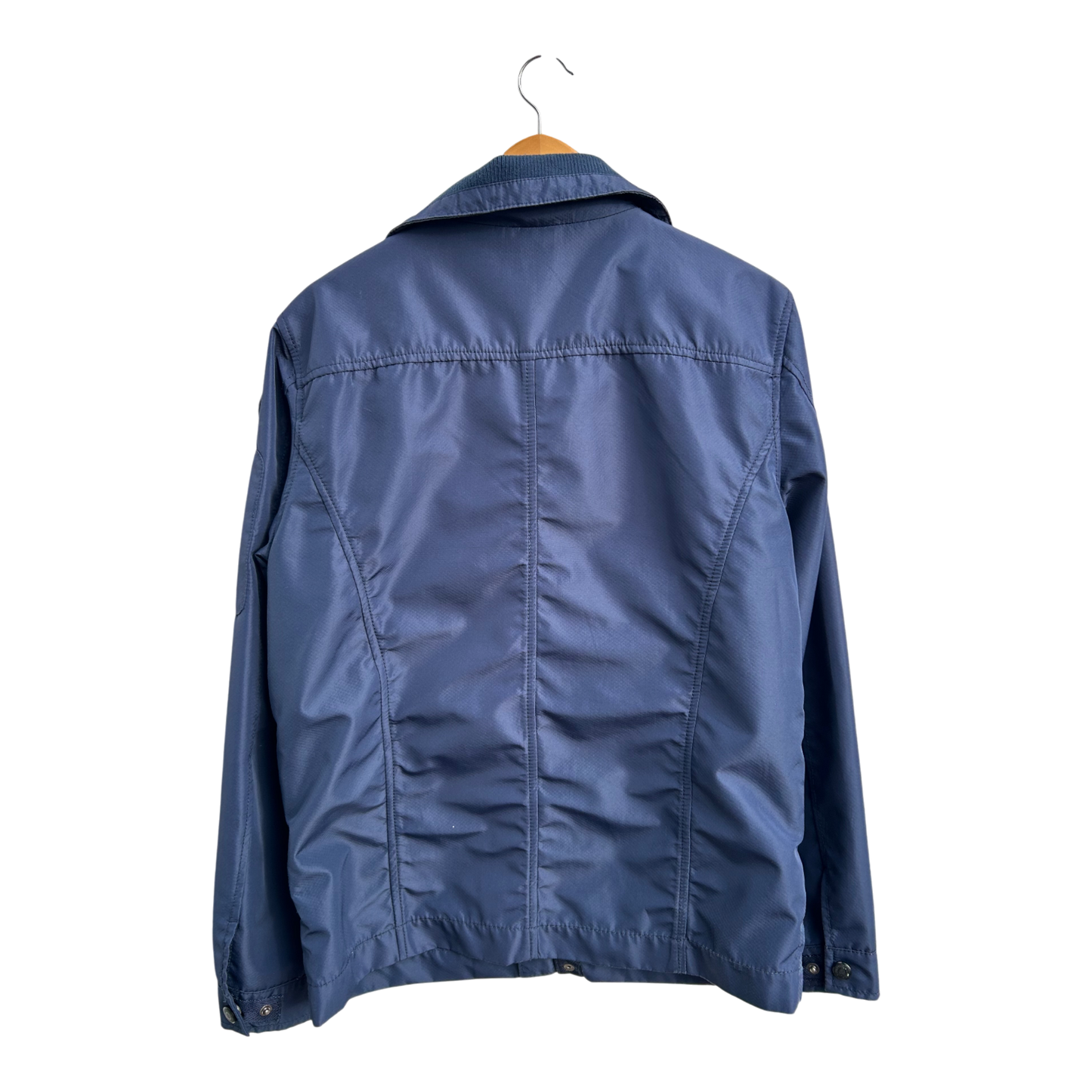 s Oliver Herrenjacke Gr M Blau Übergangsjacke Reißverschluss Druckknöpfe Polyester