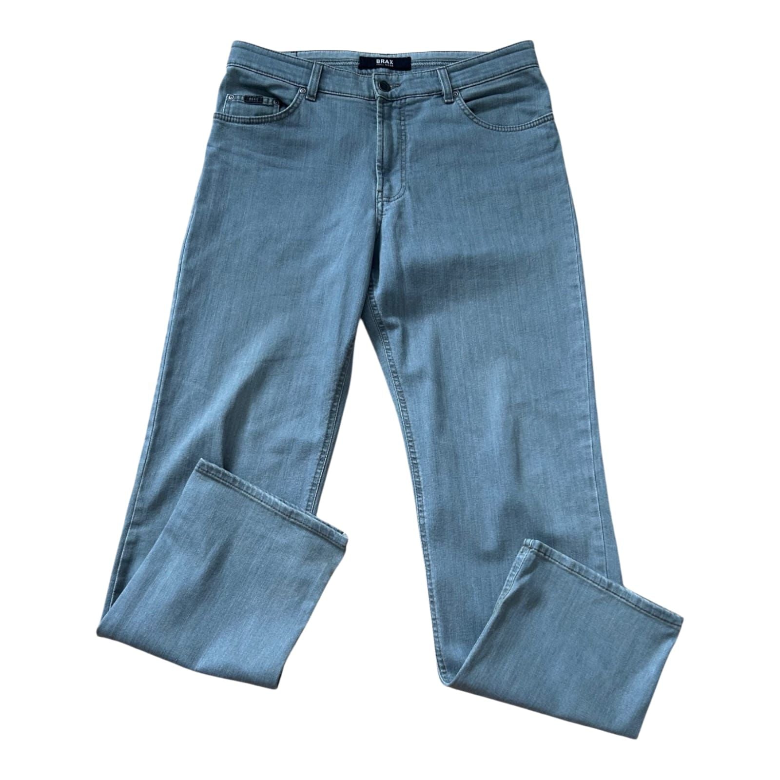 BRAX Jeans Herren Hose Gr 52 Grau Stretch Carlos Modern Denim Hochwertig