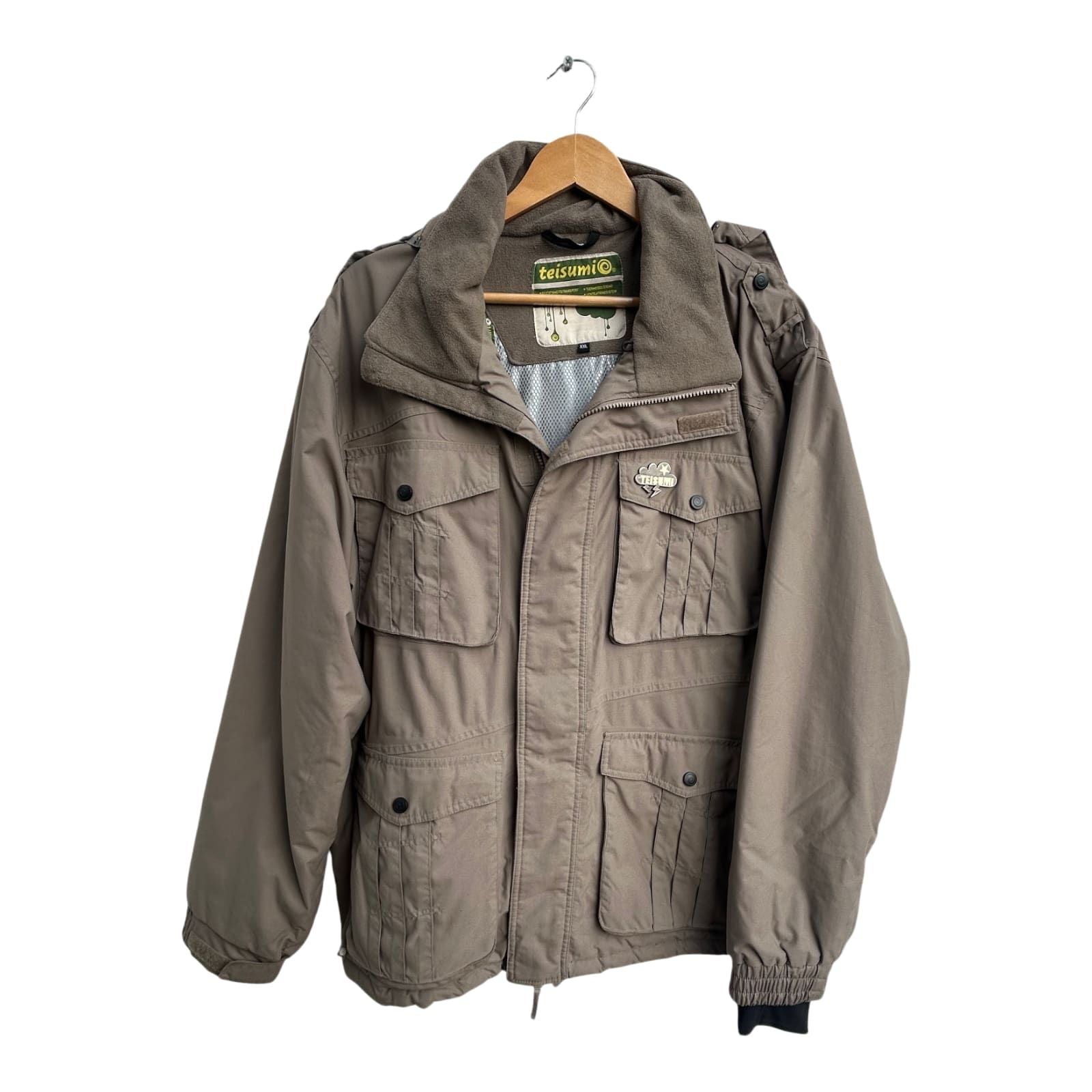 Teisumi Herren Outdoorjacke Gr XXL Braun Warm Kapuze Wasserdicht Winddicht Funktion