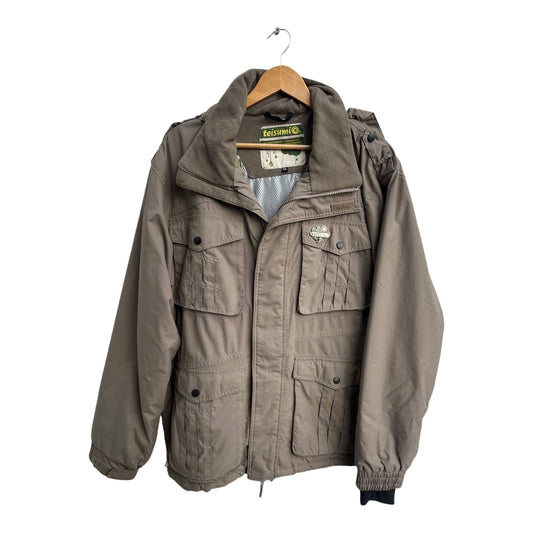 Teisumi Herren Outdoorjacke Gr XXL Braun Warm Kapuze Wasserdicht Winddicht Funktion