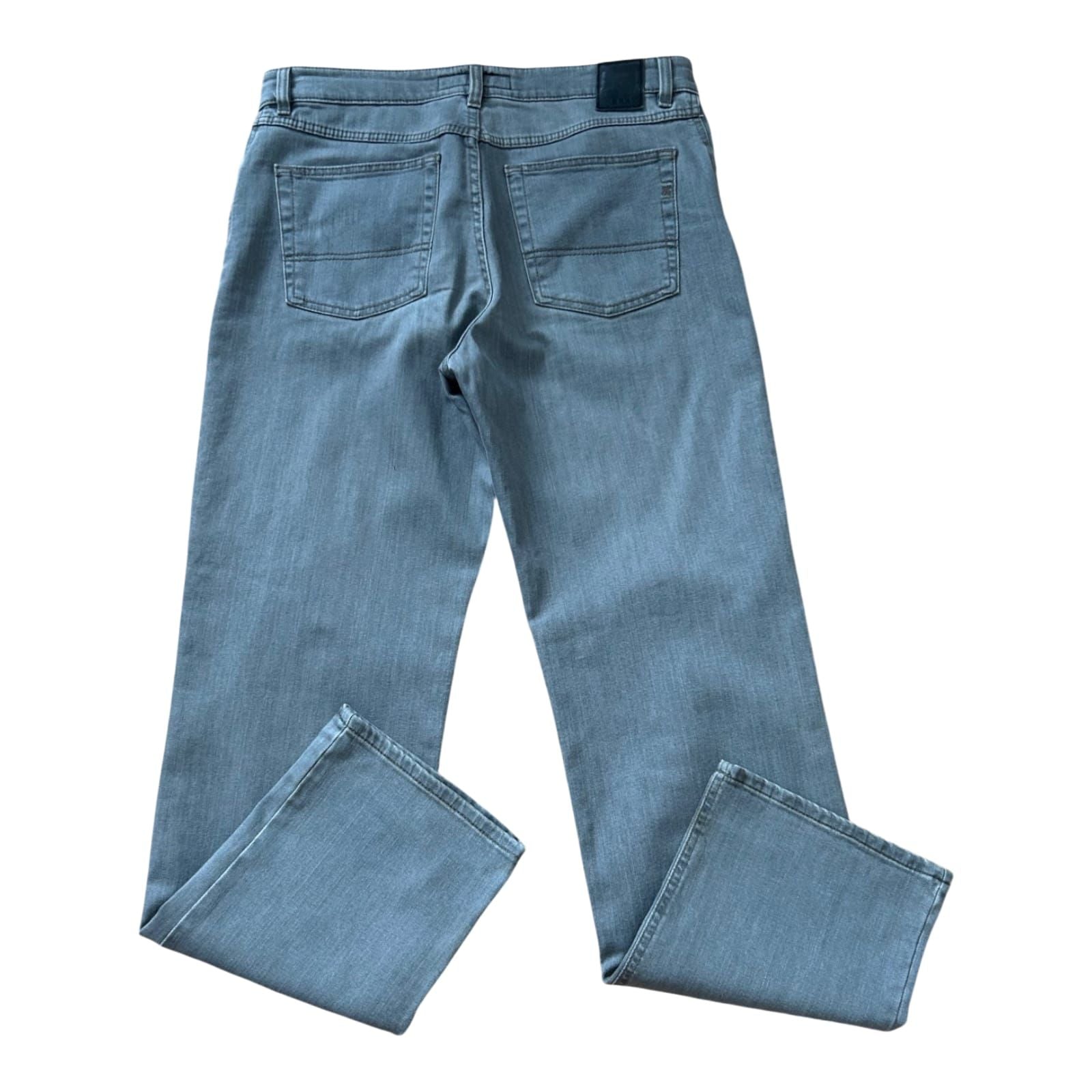 BRAX Jeans Herren Hose Gr 52 Grau Stretch Carlos Modern Denim Hochwertig