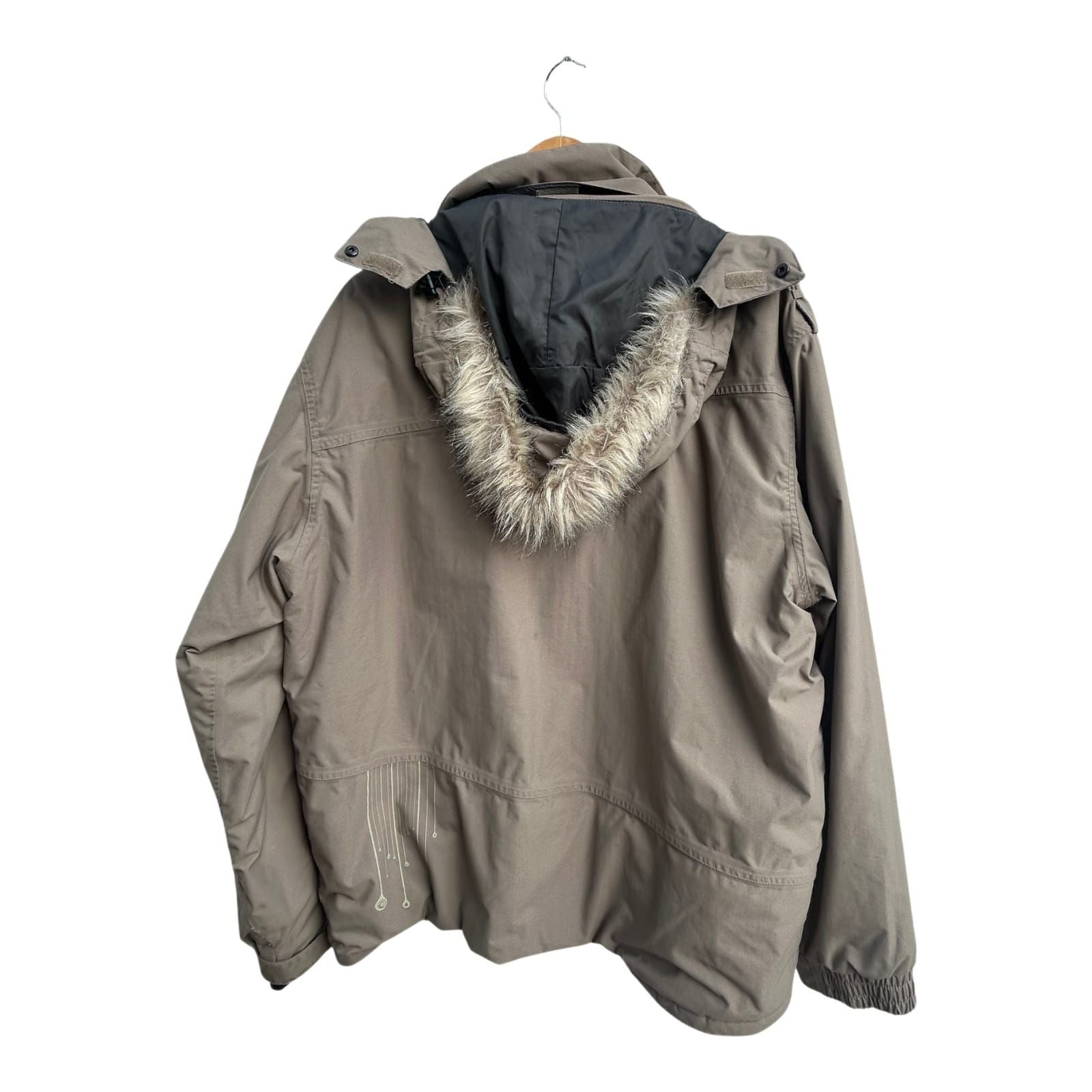 Teisumi Herren Outdoorjacke Gr XXL Braun Warm Kapuze Wasserdicht Winddicht Funktion