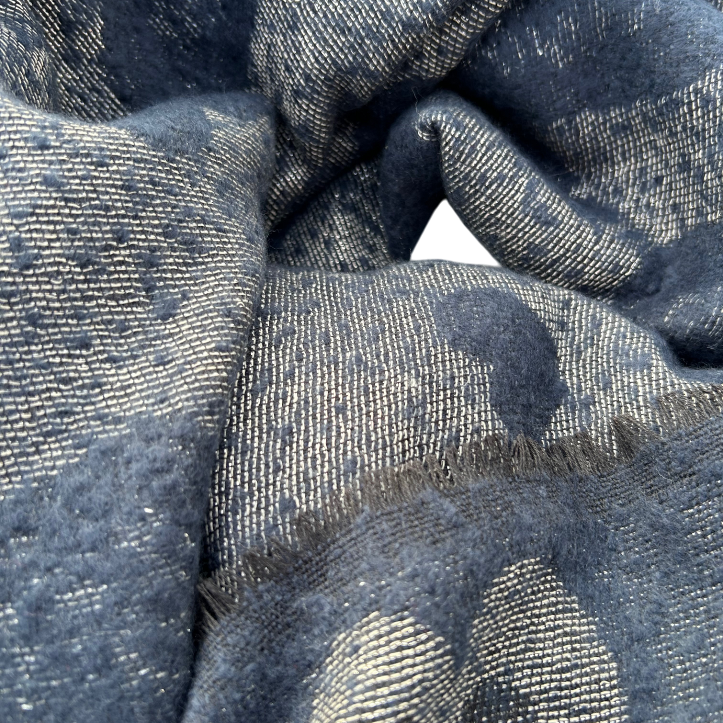 Milano Schal Tuch Blau Herzen weich groß Winter Accessoire Viskose warm kuschelig