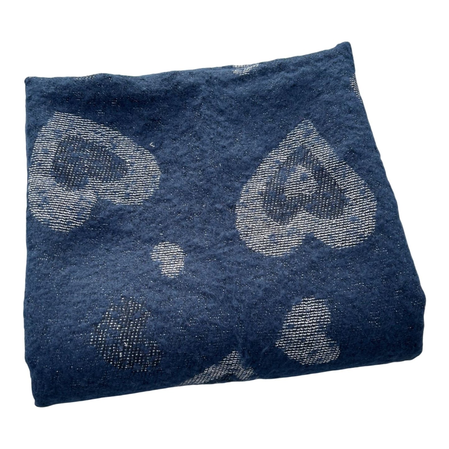 Milano Schal Tuch Blau Herzen weich groß Winter Accessoire Viskose warm kuschelig