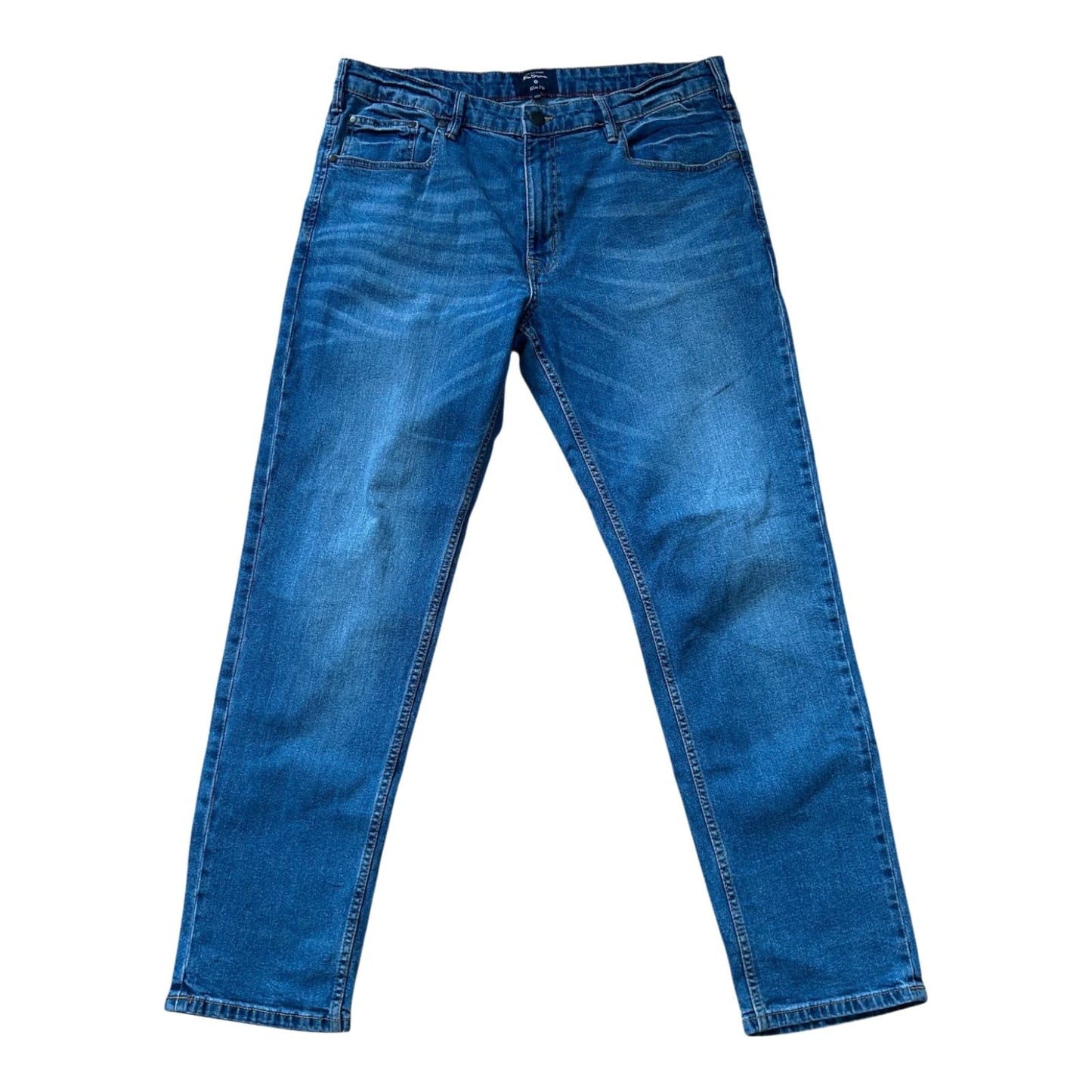 Ben Sherman Jeans Herren gerade geschnitten Blau Denim W40 Straight Fit