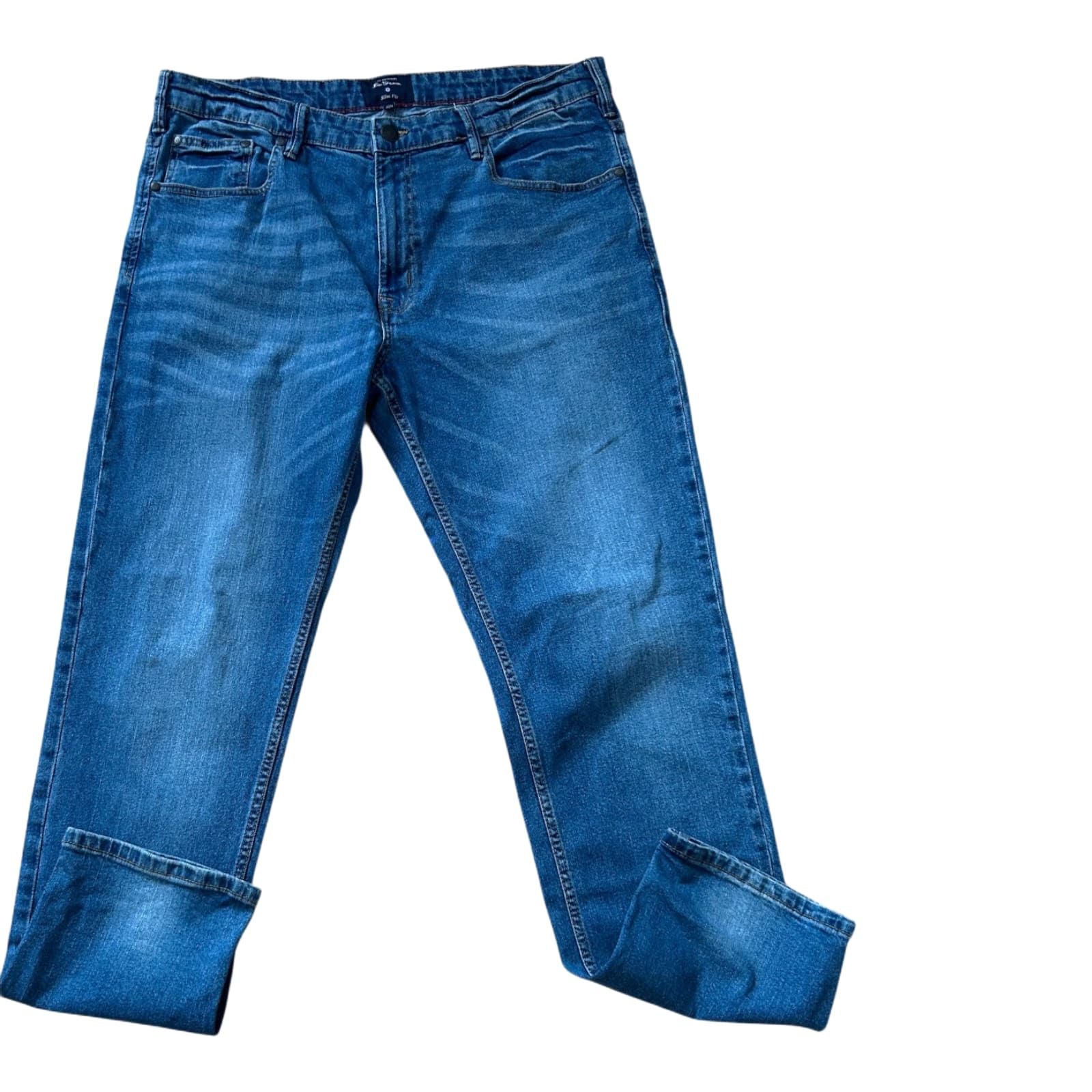 Ben Sherman Jeans Herren gerade geschnitten Blau Denim W40 Straight Fit