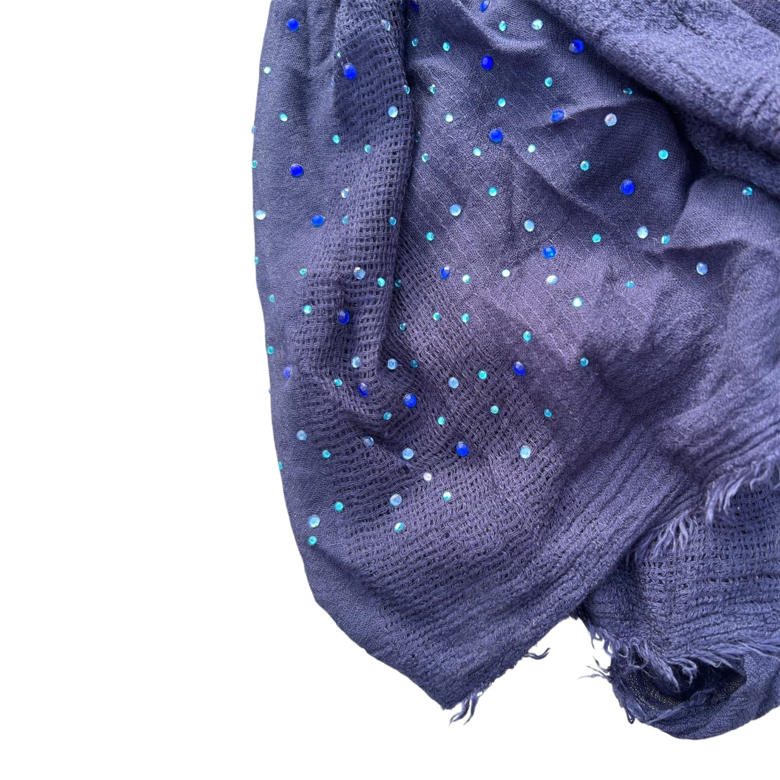 Schal Tuch Blau Pailletten Glitzer leicht transparent weich groß Viskosemix Damen