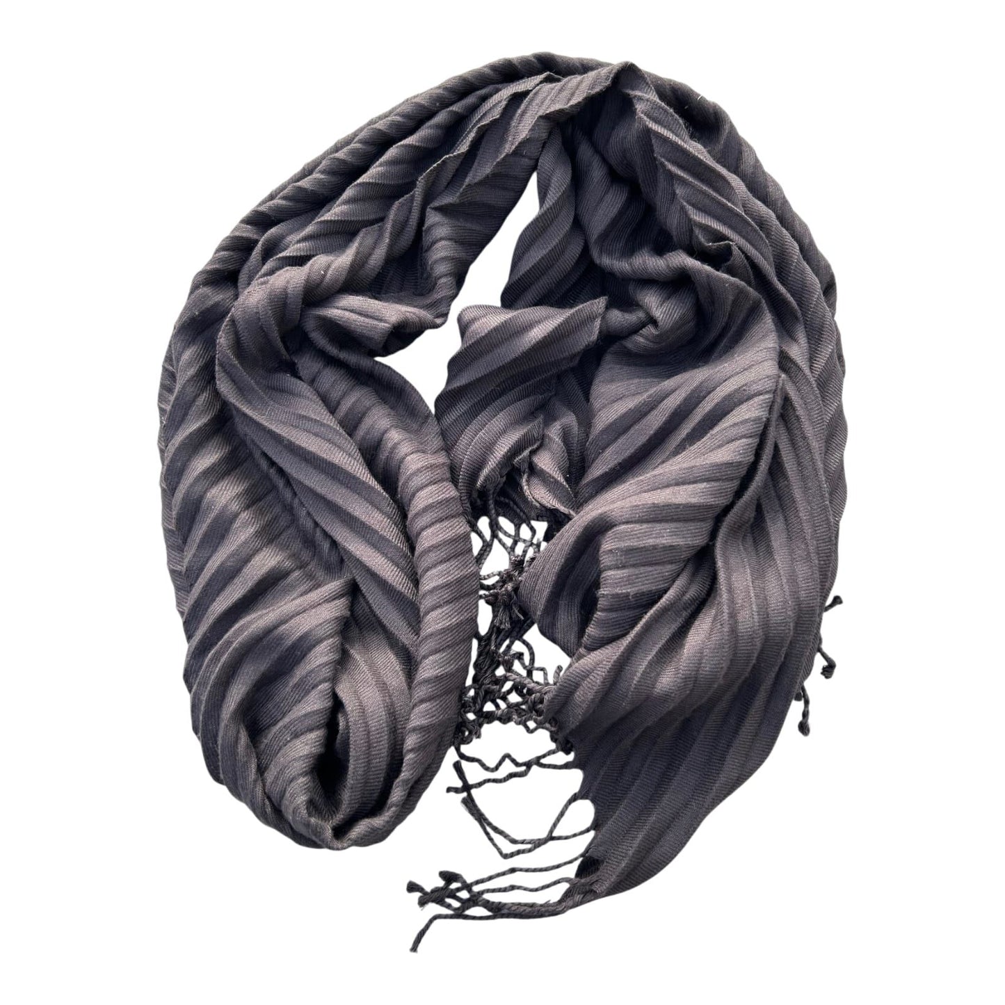 Schal Tuch Dunkelbraun weich gestreift Viskosemix modern Damen Accessoire groß