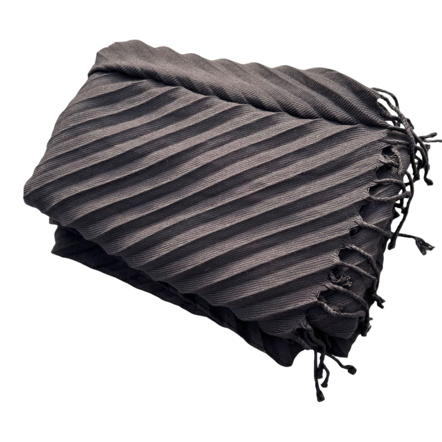 Schal Tuch Dunkelbraun weich gestreift Viskosemix modern Damen Accessoire groß