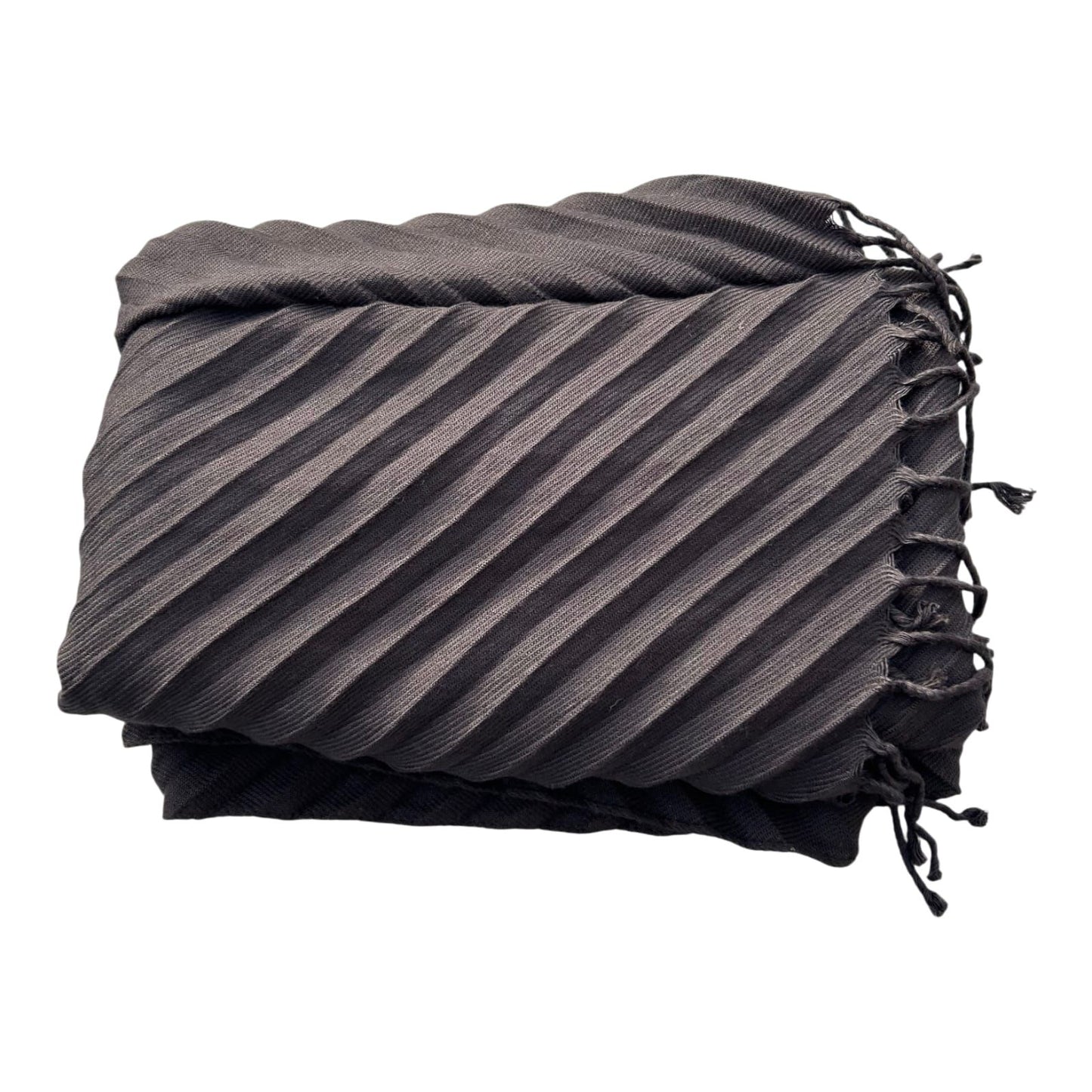 Schal Tuch Dunkelbraun weich gestreift Viskosemix modern Damen Accessoire groß