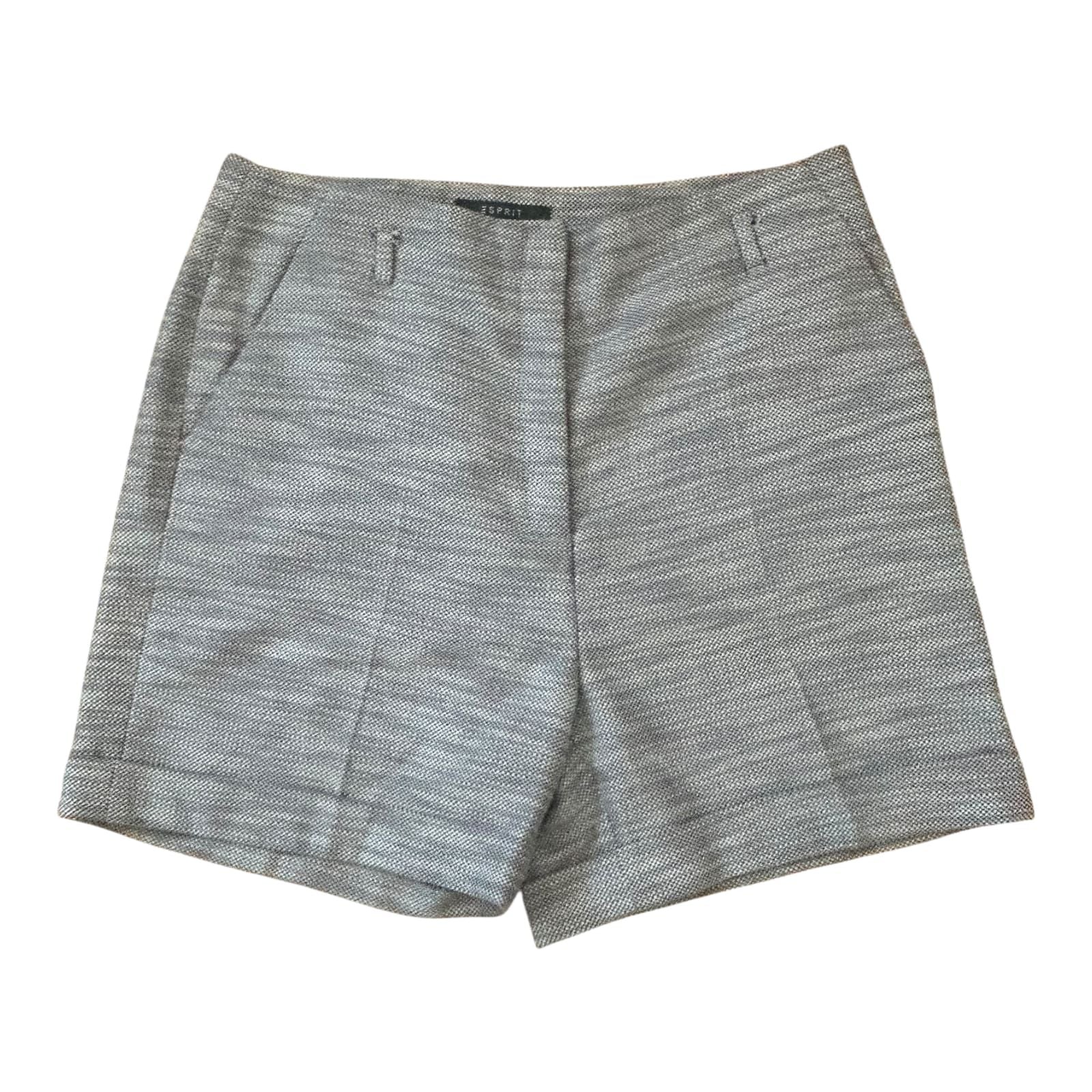 Esprit Shorts Damen Hose Gr 38 Beige Muster Sommer Stoffhose Elegant Chic