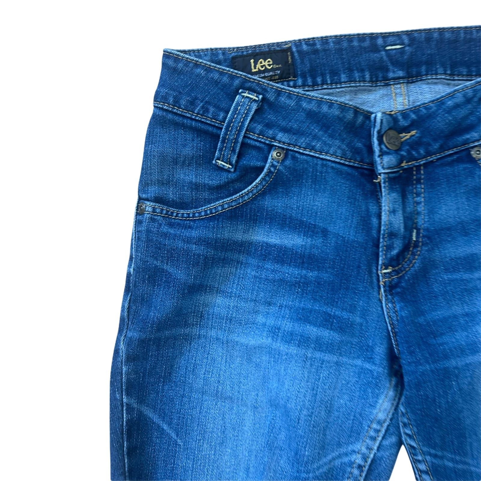 Lee Jeans Shorts Damen W29 Blau Fransen Used Look Stretch Sommer Denim