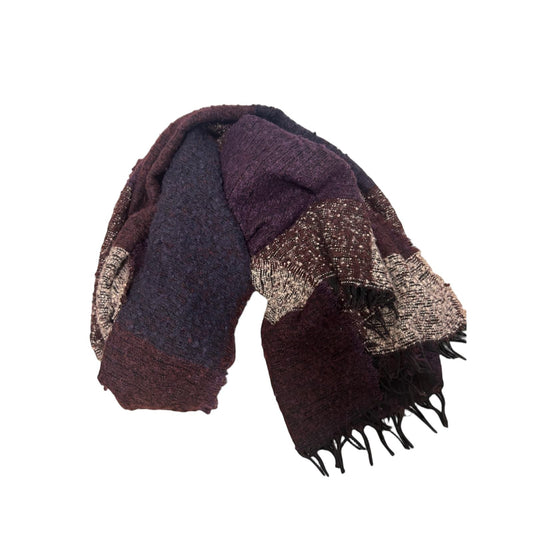 Schal Tuch Bordeaux Lila weich Fransen Winter Accessoire warm Viskosemix modern