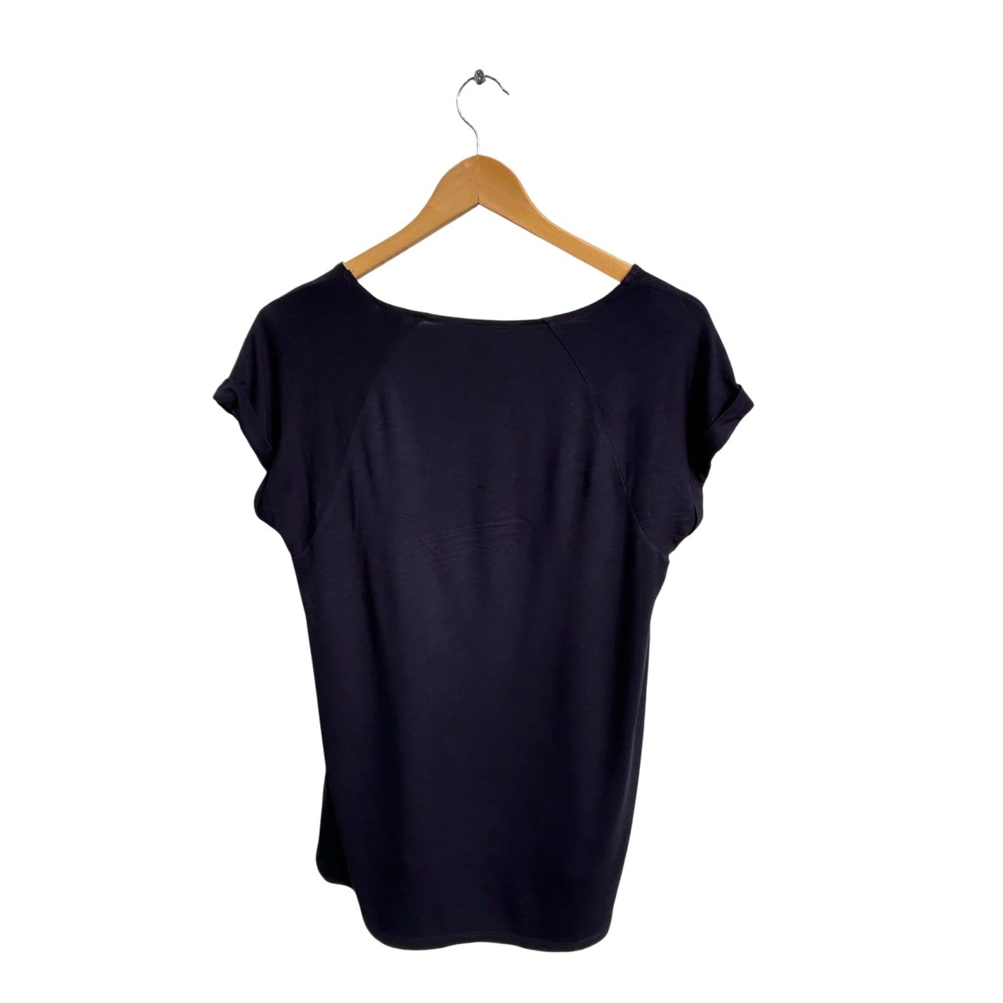 Tchibo Shirt Damen Gr 36 38 Blau Weiß Gestreift Kurzarm Viskose Elasthan
