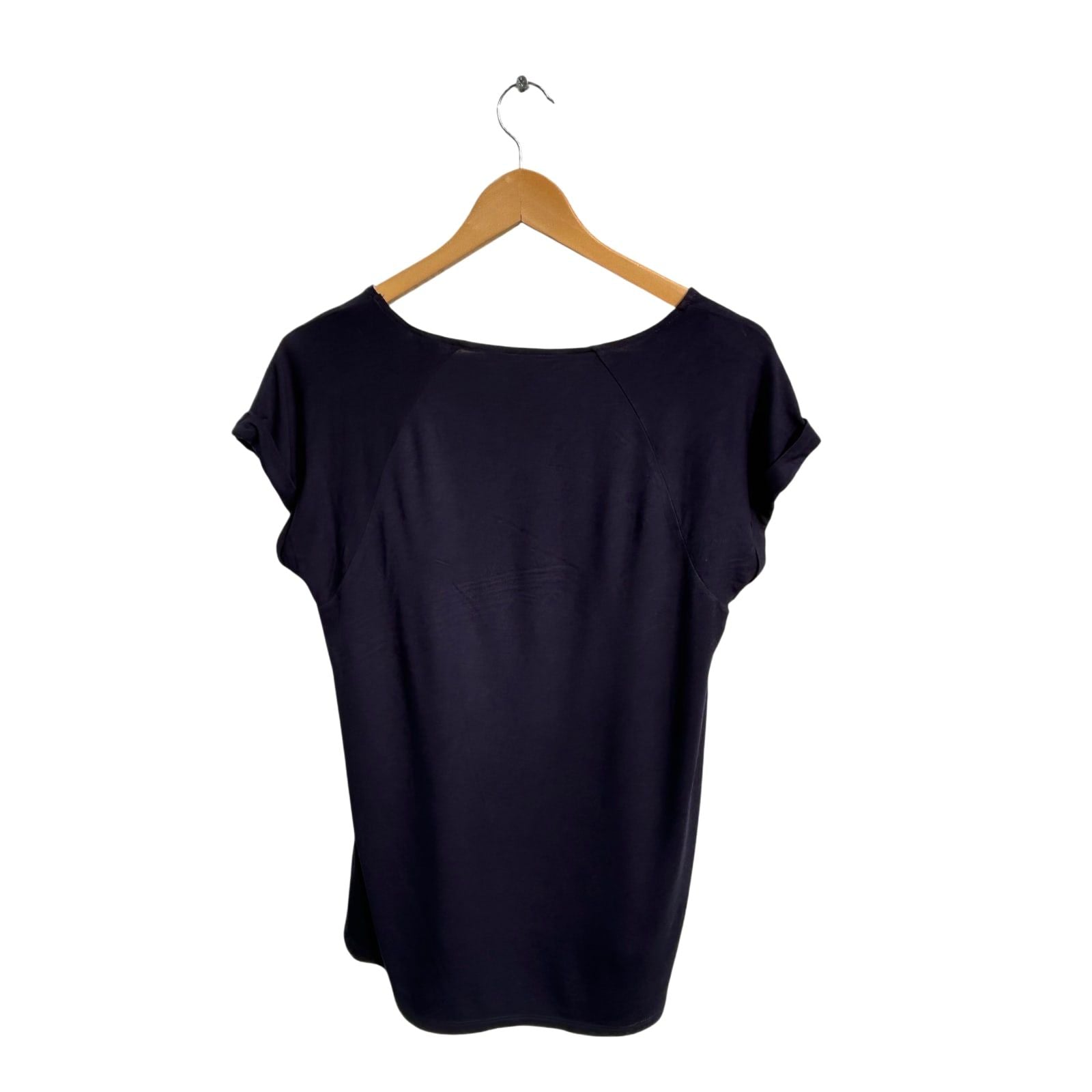 Tchibo Shirt Damen Gr 36 38 Blau Weiß Gestreift Kurzarm Viskose Elasthan