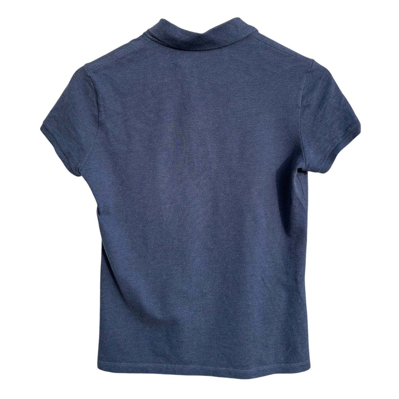 LACOSTE Polo Shirt Damen Gr 36 Dunkelblau Kurzarm Baumwolle Stretch Elegant