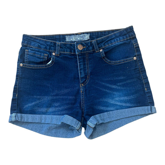 Amisu Jeans Shorts Damen Gr 38 Dunkelblau Sommer Stretch kurzer Schnitt