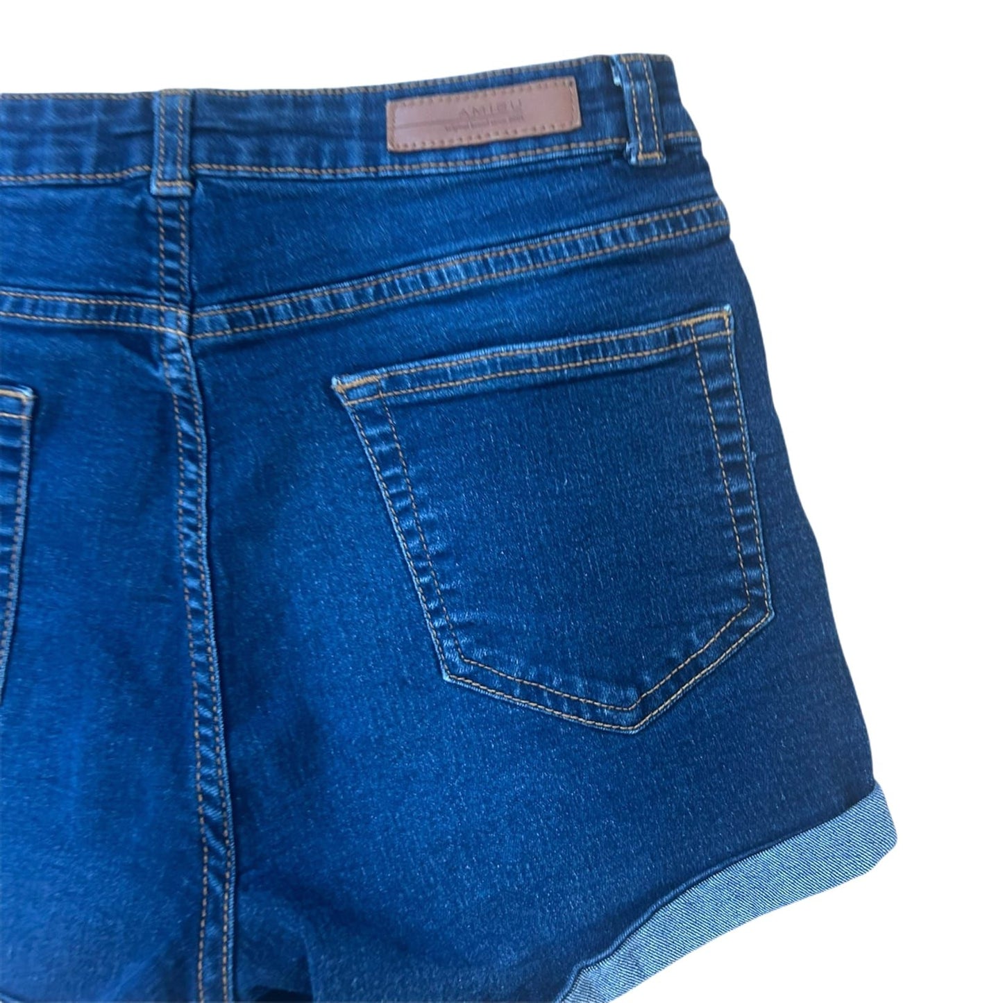 Amisu Jeans Shorts Damen Gr 38 Dunkelblau Sommer Stretch kurzer Schnitt