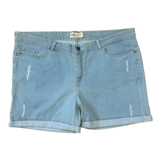 Janina Jeans Shorts Damen Gr 48 Hellblau Sommer Stretch kurzer Schnitt
