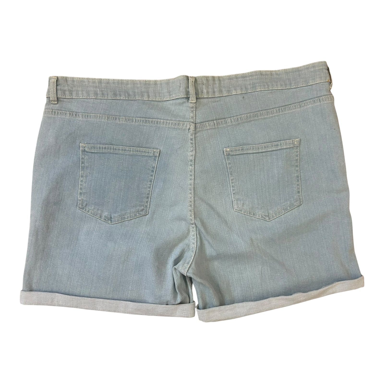 Janina Jeans Shorts Damen Gr 48 Hellblau Sommer Stretch kurzer Schnitt
