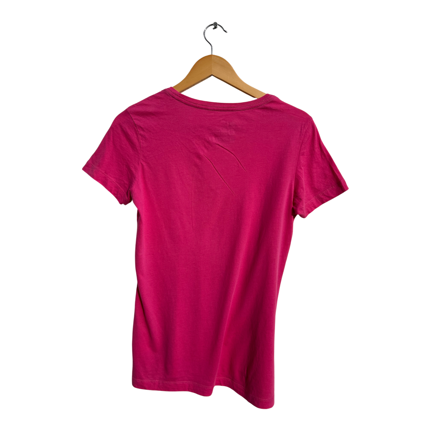 Nike Shirt Damen Gr M Pink Baumwolle Stretch Kurzarm Sportshirt Logo Sehr gut