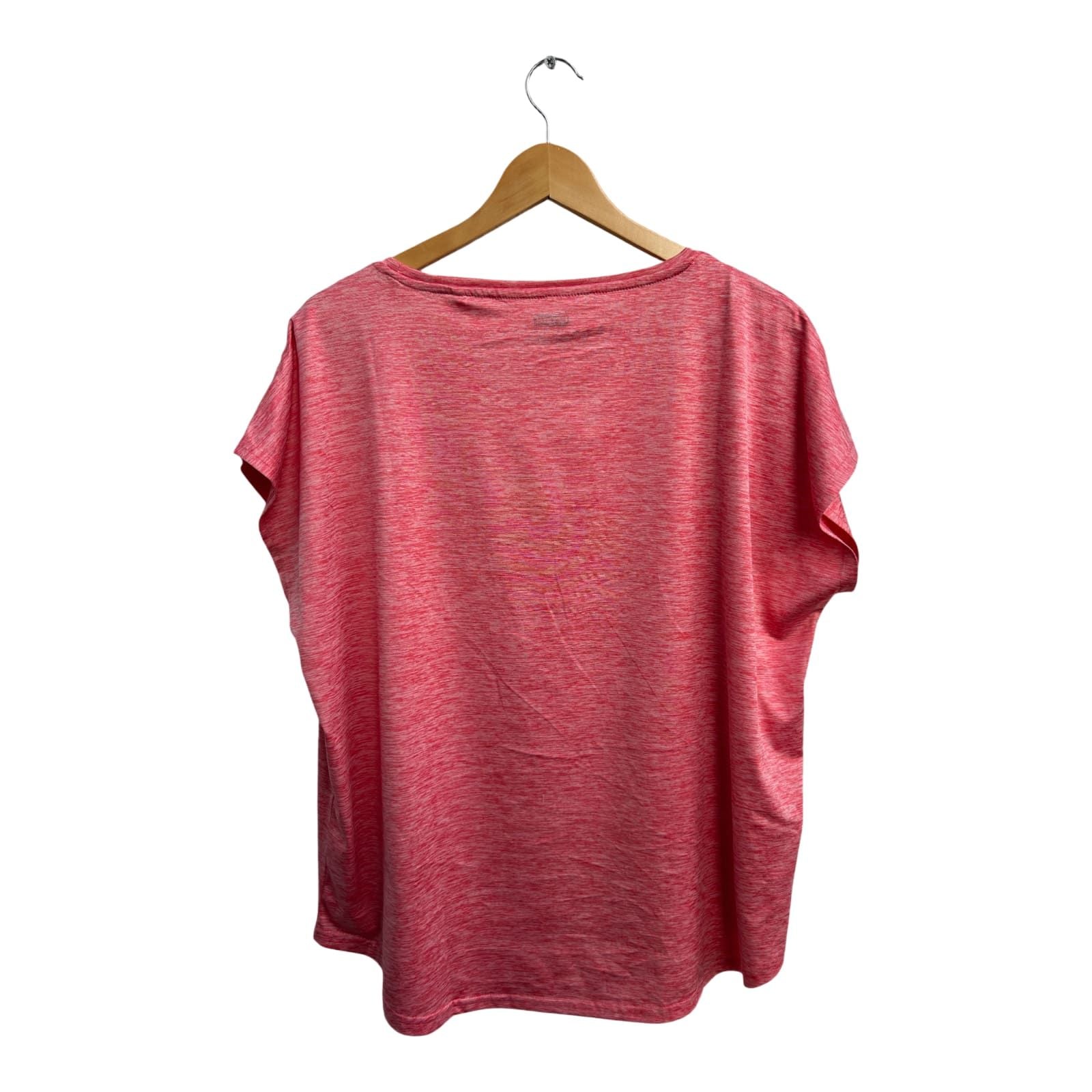 Ergee Shirt Damen Gr 46 Koralle Meliert Stretch Kurzarm Sportshirt Viskosemix