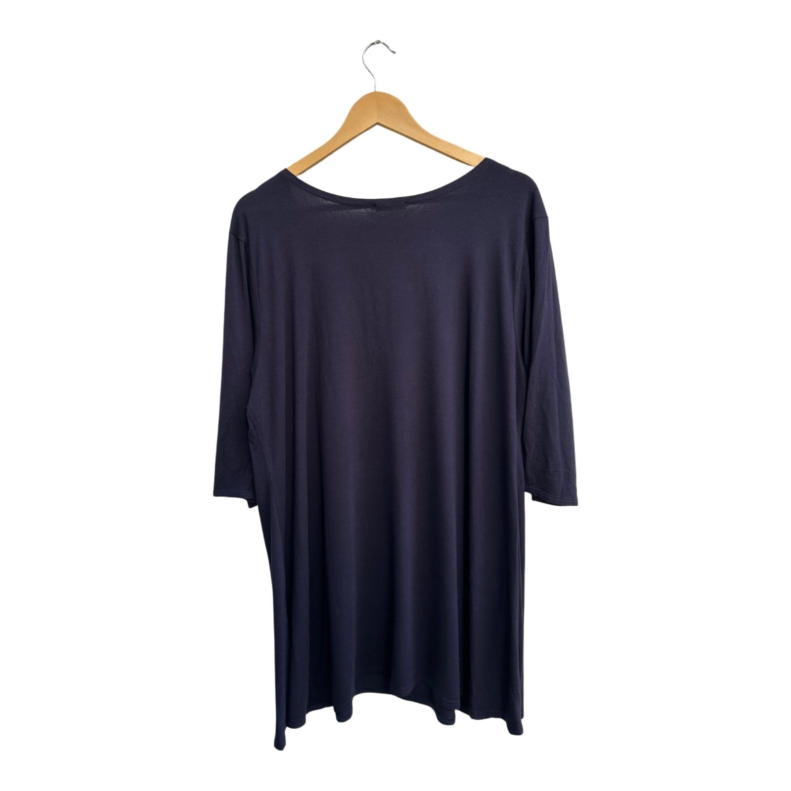 New Jersey Fashion Shirt Damen XXL Dunkelblau Glitzer Herz Nieten Viskose Elegant