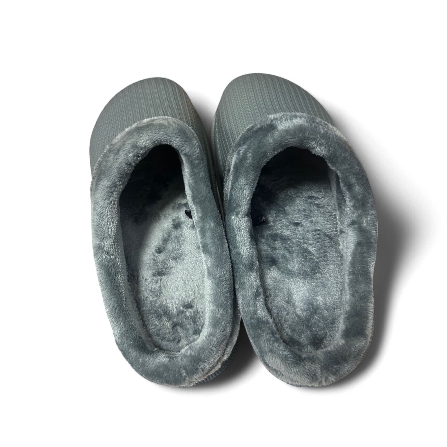 Hausschuhe Herren Gr 42 Grau Warm Gefüttert Rutschfest Winter Pantoffeln Neu