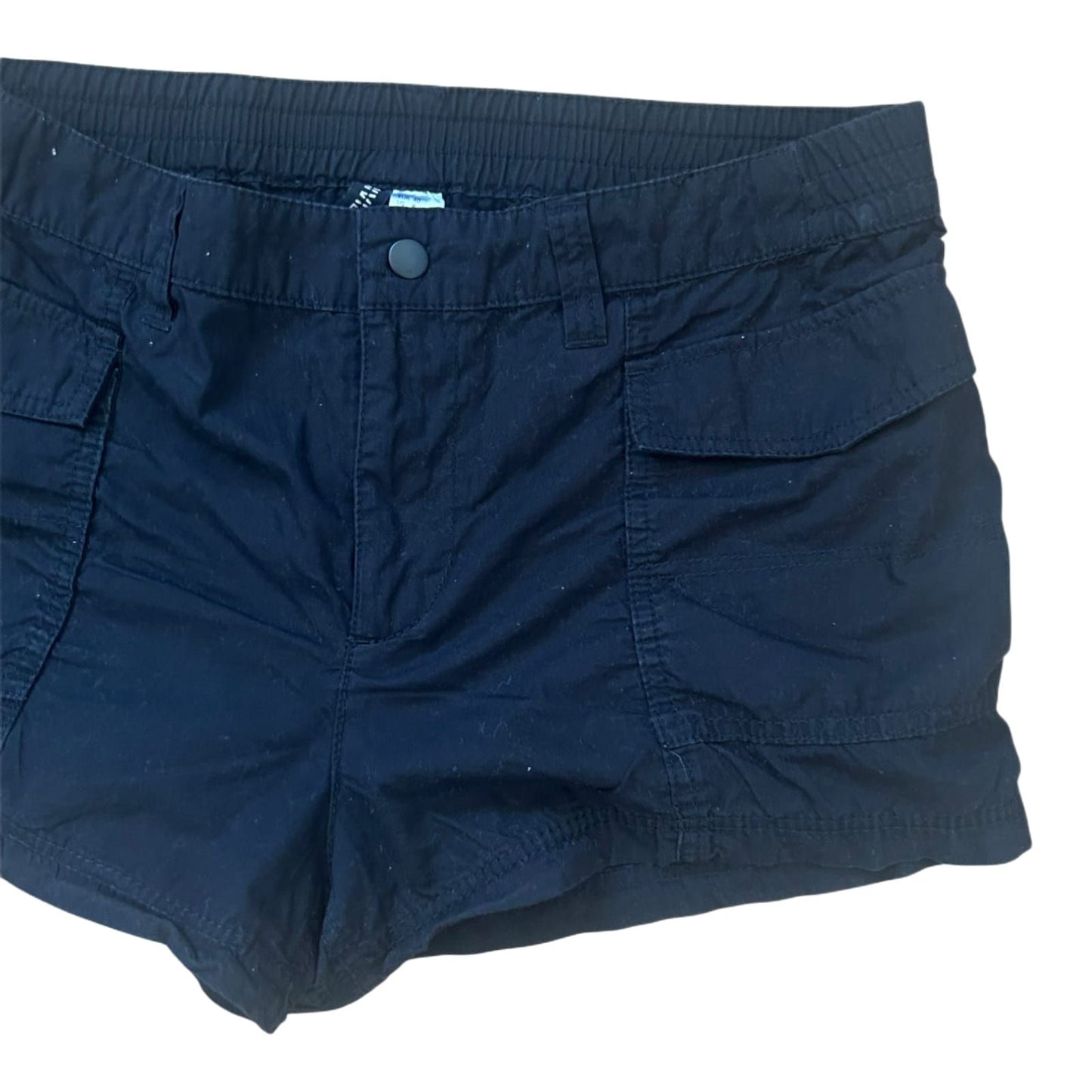 H&M Shorts Damen Gr 40 Schwarz Baumwolle Sommer Basic Casual Komfort