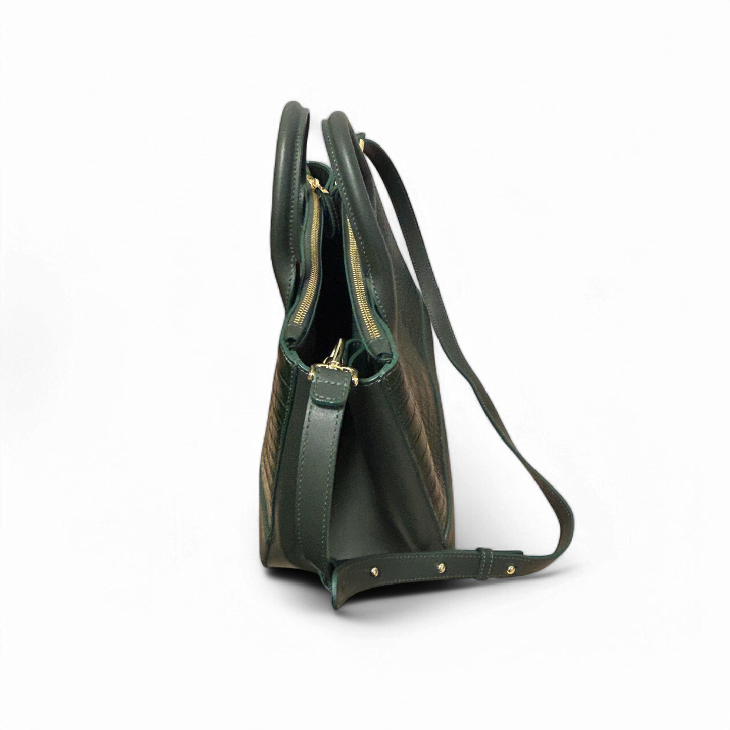 Teddy Blake Tasche Grün Croco Leder Made in Italy Edel Top Zustand Schultergurt