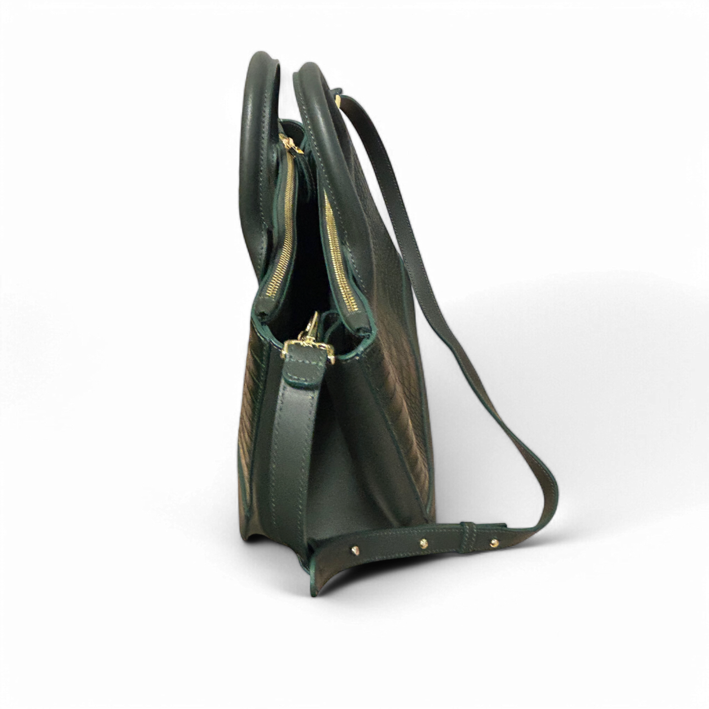 Teddy Blake Tasche Grün Croco Leder Made in Italy Edel Top Zustand Schultergurt