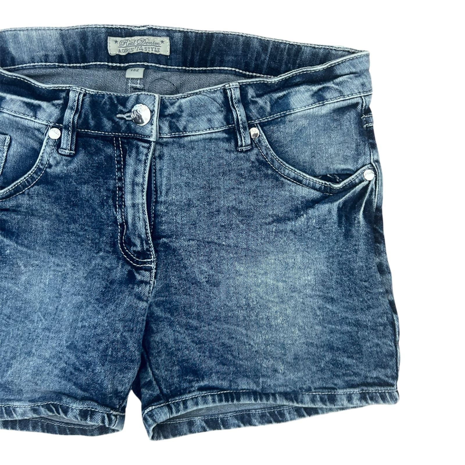 Mädchen Jeans Shorts Pocopiano Gr 152 Blau Denim Baumwolle Sommer Stretch