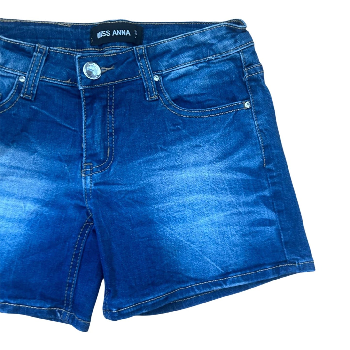 Miss Anna Jeans Shorts Damen Gr 36 Blau Slim Fit Sommer Baumwolle Stretch