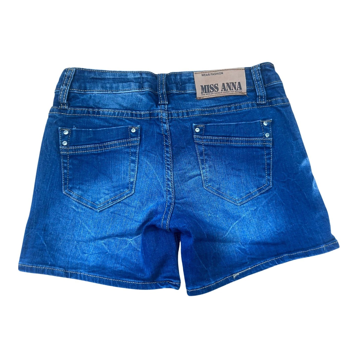Miss Anna Jeans Shorts Damen Gr 36 Blau Slim Fit Sommer Baumwolle Stretch