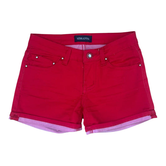 Miss Anna Jeans Shorts Damen Gr 36 Rot Slim Fit Sommer Baumwolle Stretch