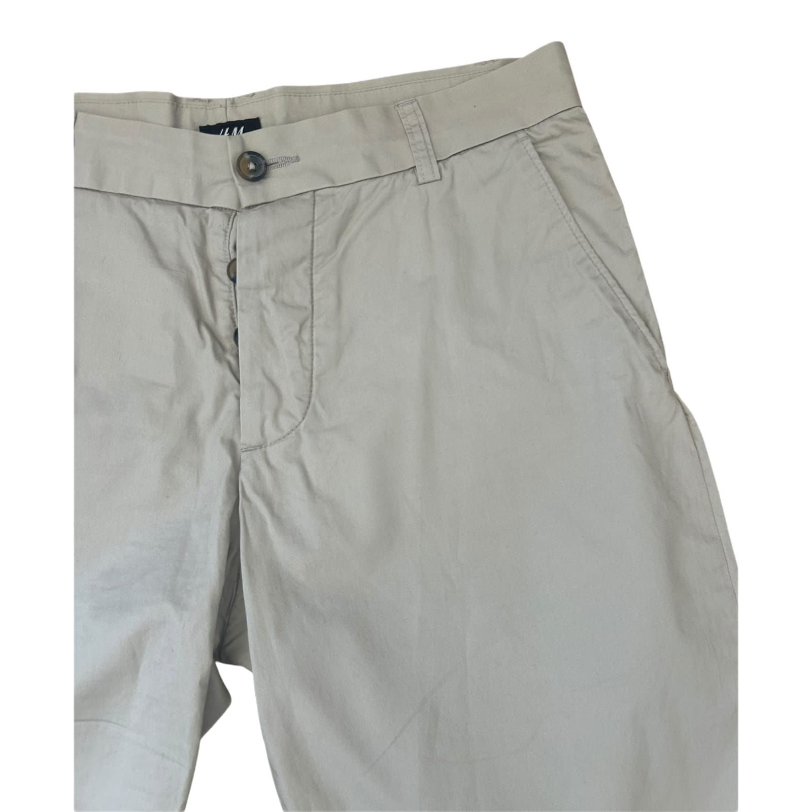 H&M Herren Cargo Shorts Bermuda Gr 46 Beige Baumwolle Sommer Freizeit