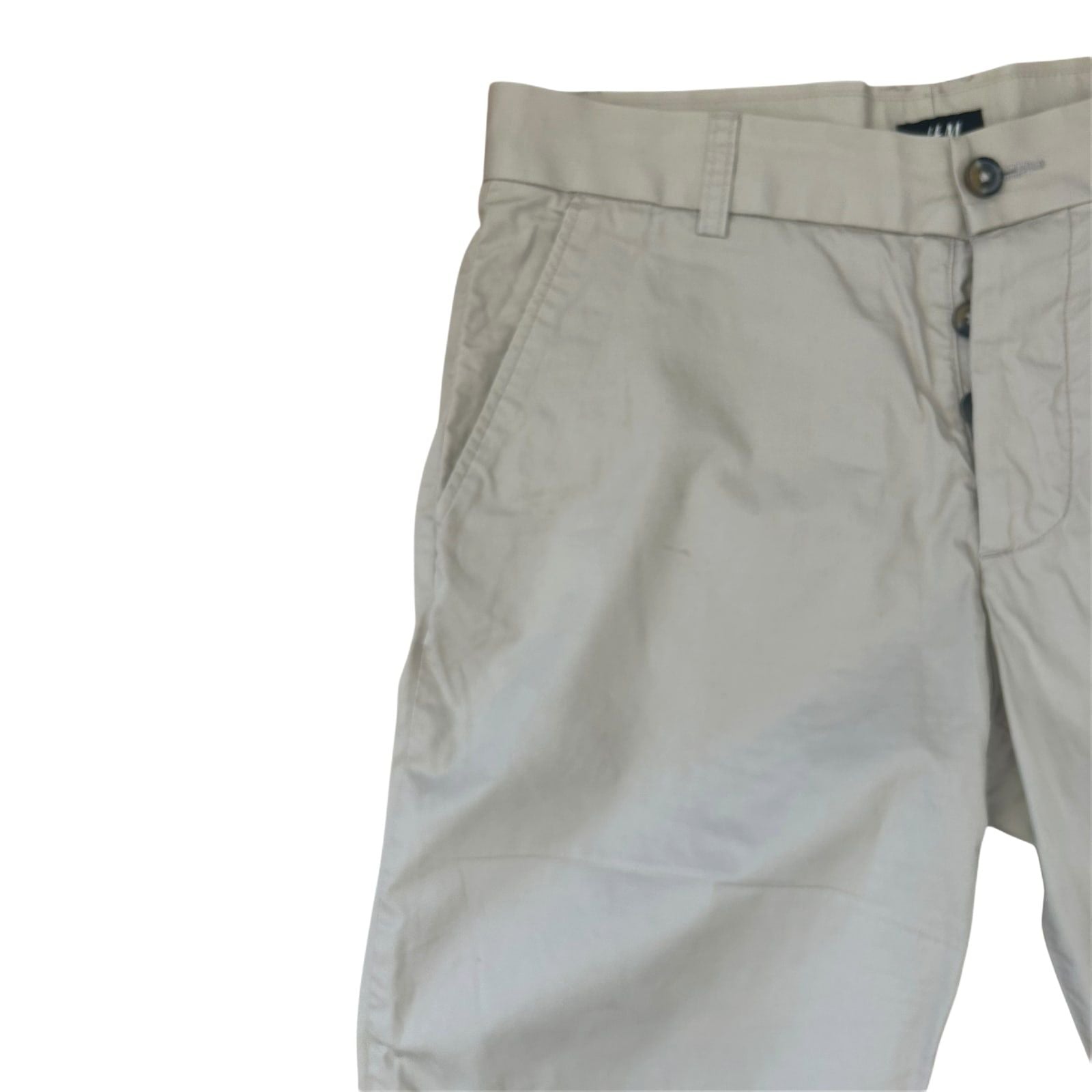 H&M Herren Cargo Shorts Bermuda Gr 46 Beige Baumwolle Sommer Freizeit
