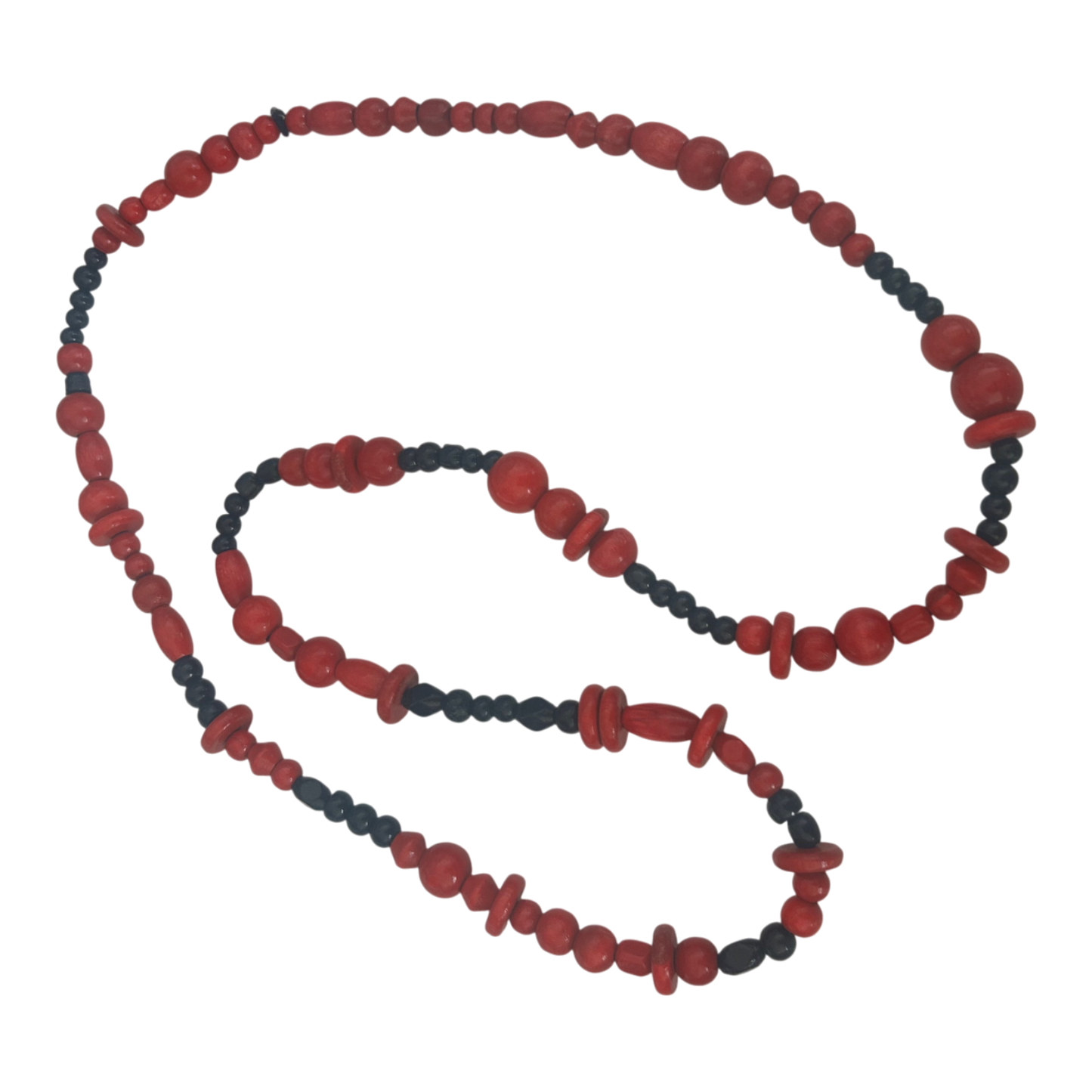 Rote Schwarz Perlenkette Damen Schmuck Kunststoff Elastisch Gummischnur