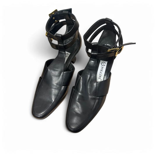 Pollini Pumps Damen Echtleder Schwarz Gr 39 Made in Italy Elegant Business Klassiker