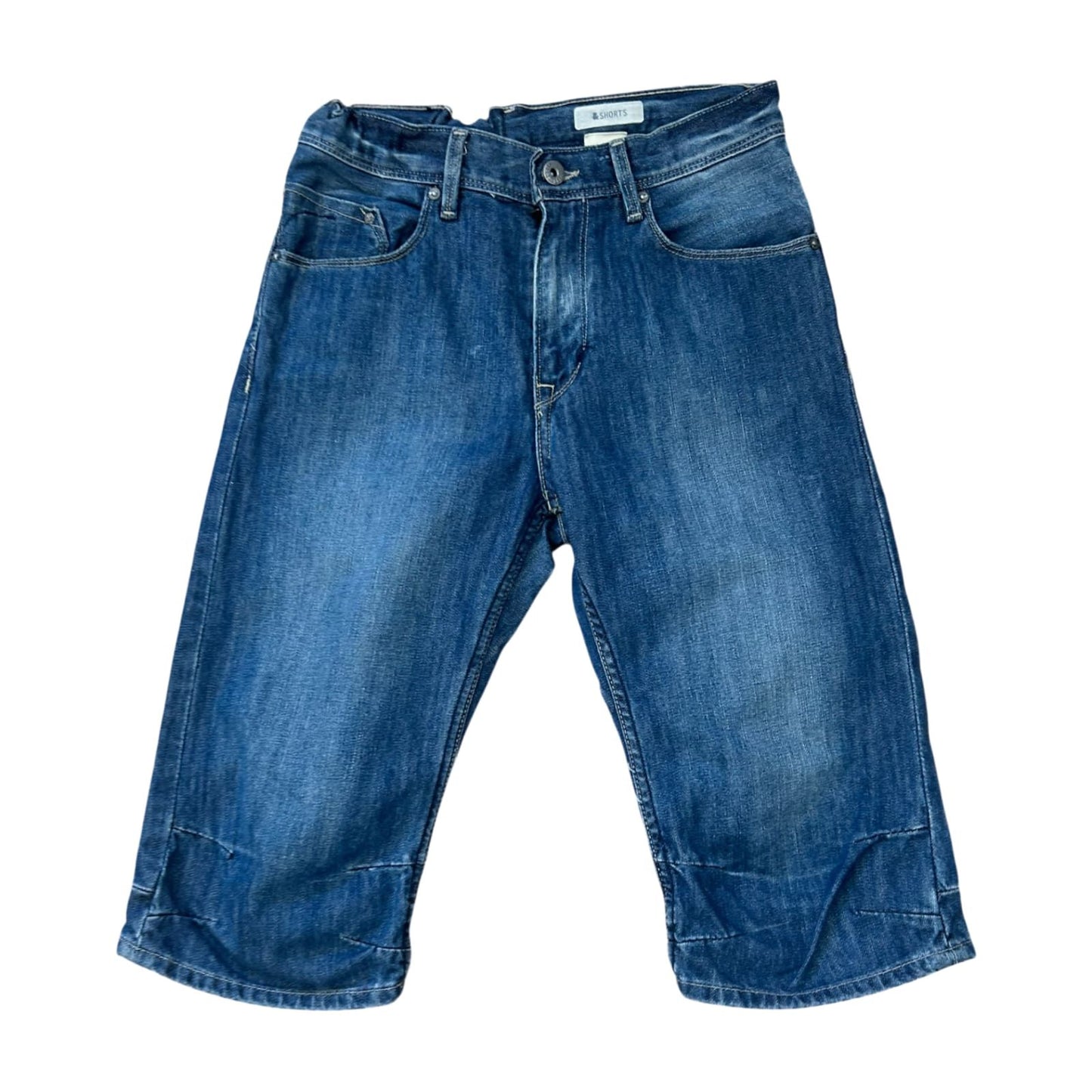 H&M Jungen Jeans Long Shorts Gr 152 Blau Denim Sommer Kinder Hose Baumwolle