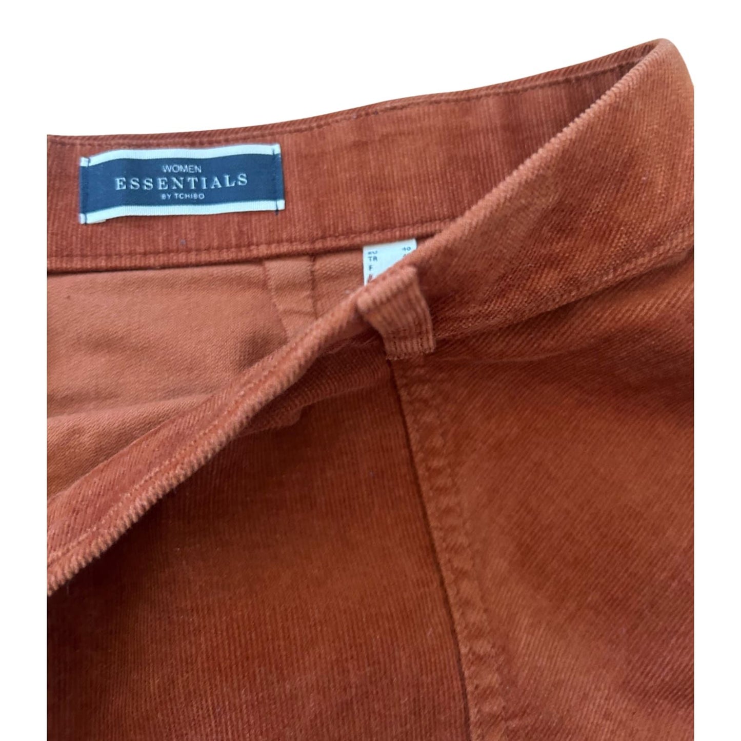 Damen Cordrock Braun Gr 40 Baumwolle Stretch Reißverschluss Midi Elegant