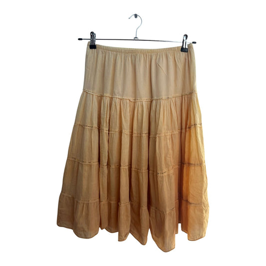 Raveena Rock Damen Gr M Orange Stufenrock Baumwolle Boho Sommer