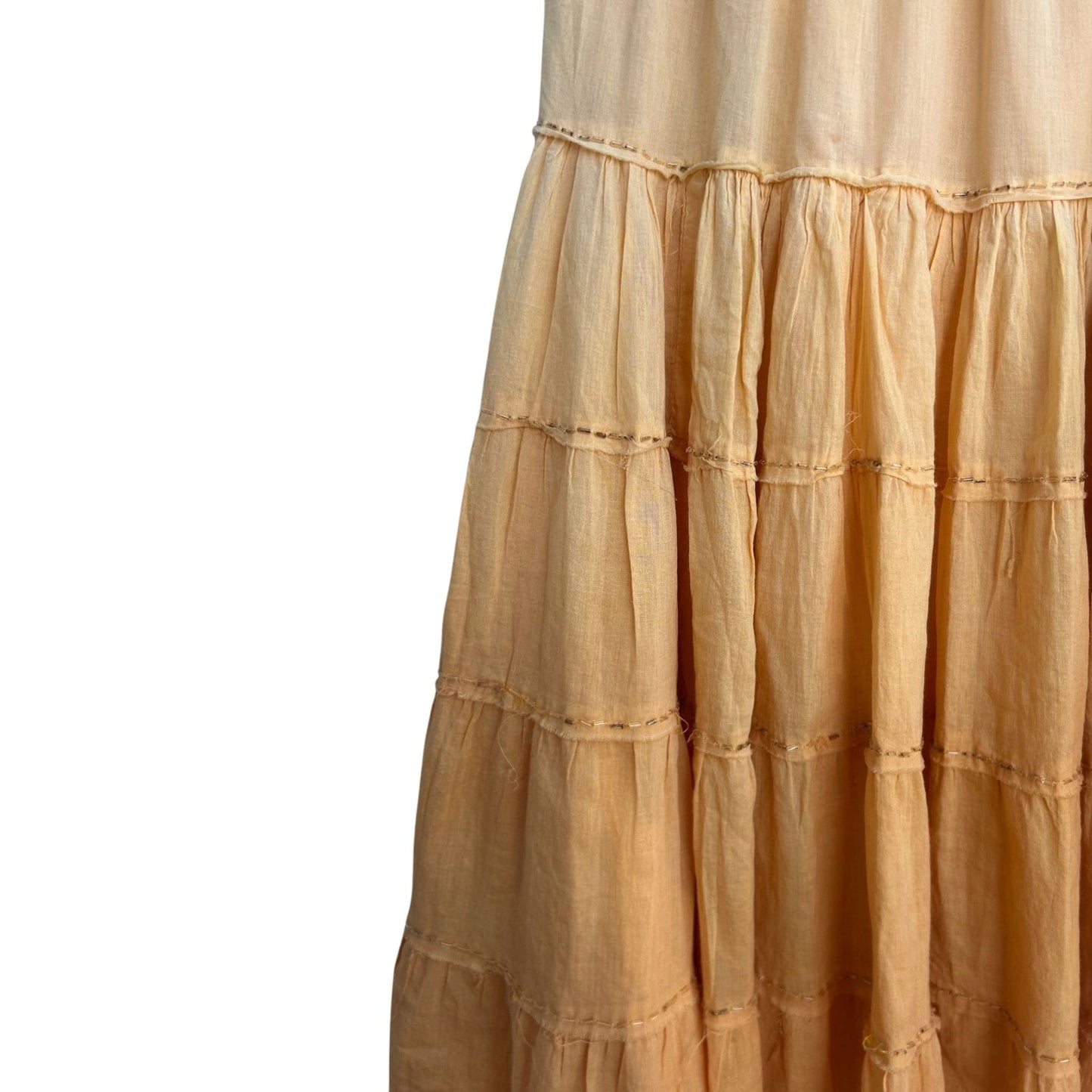 Raveena Rock Damen Gr M Orange Stufenrock Baumwolle Boho Sommer