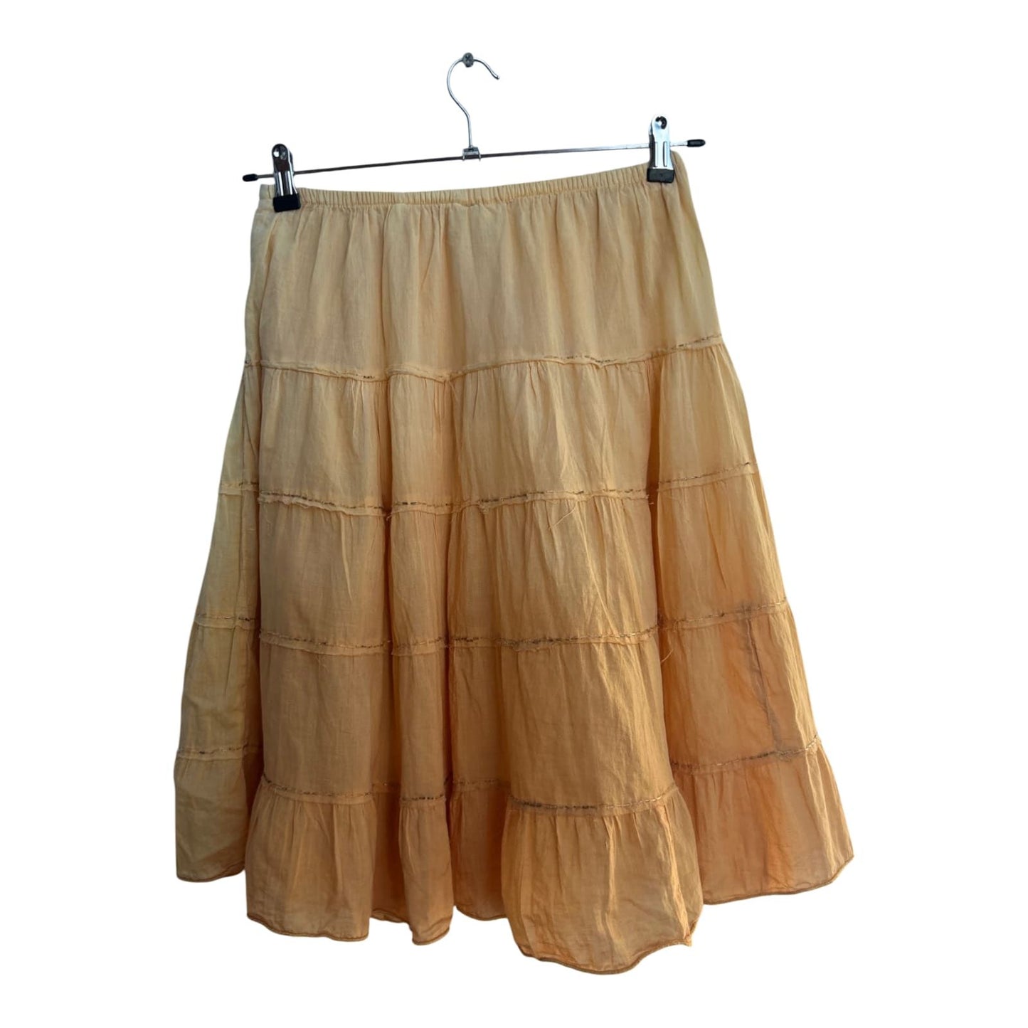 Raveena Rock Damen Gr M Orange Stufenrock Baumwolle Boho Sommer