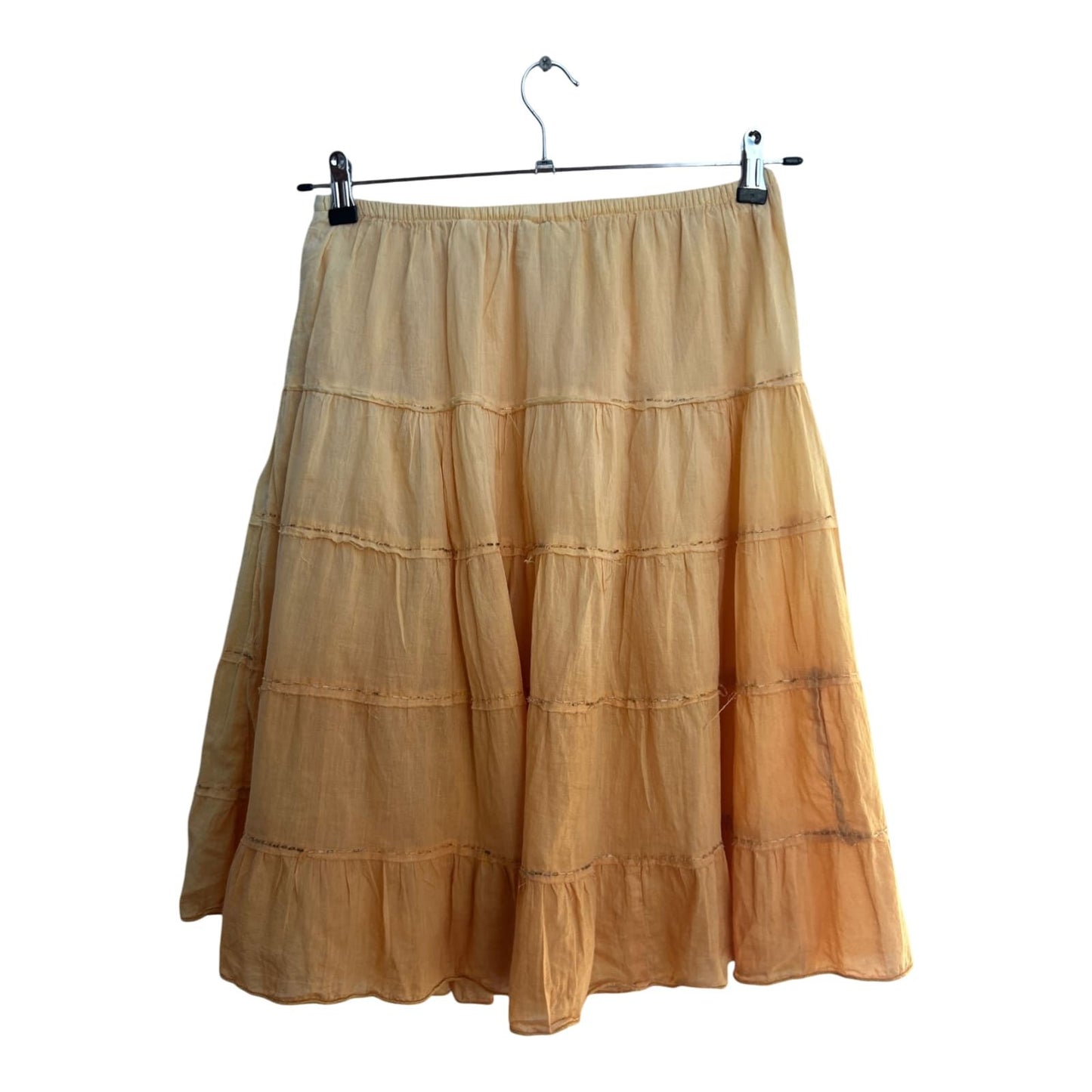 Raveena Rock Damen Gr M Orange Stufenrock Baumwolle Boho Sommer