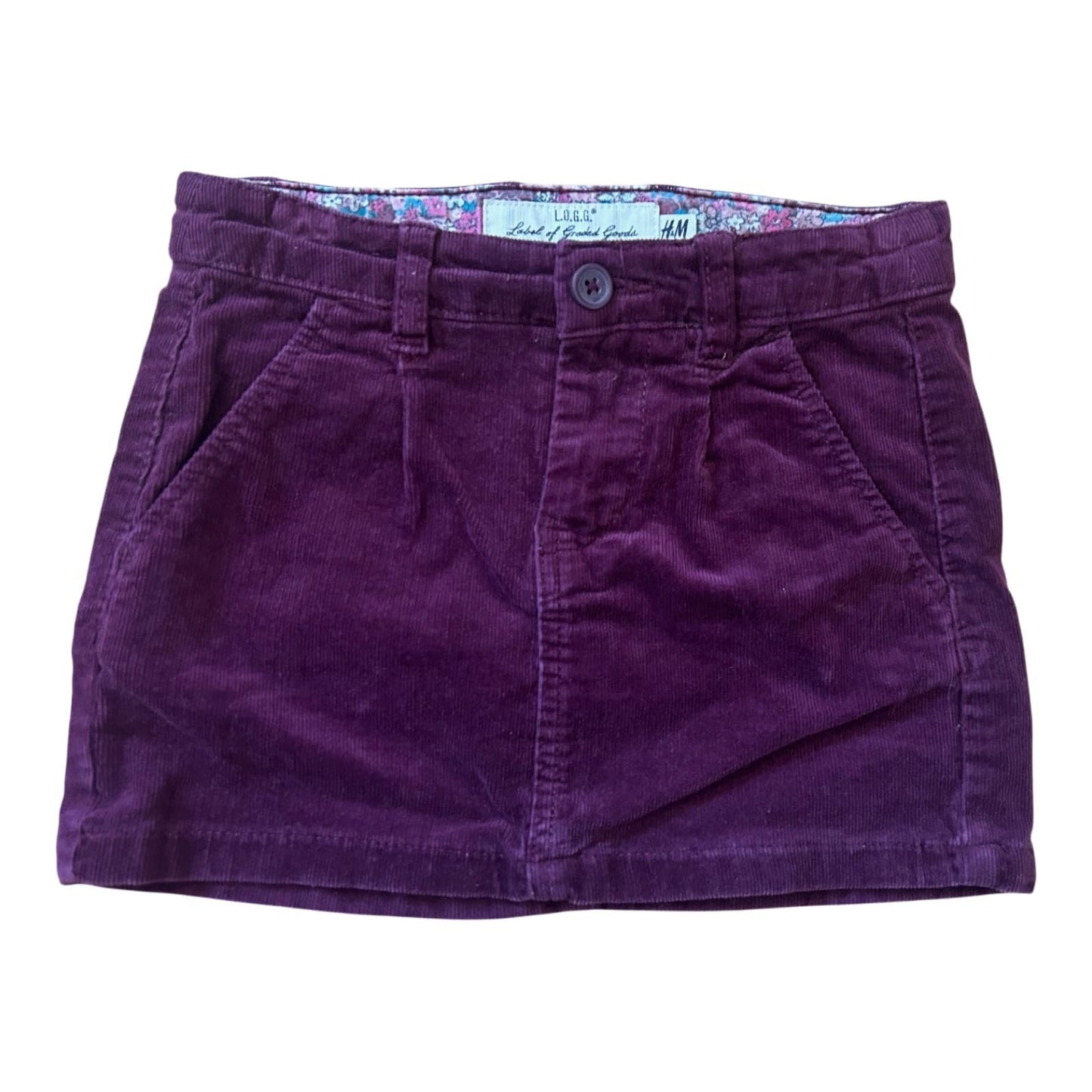 H&M Rock Mädchen Gr 110 Bordeaux Cord Mini Baumwolle Verstellbar