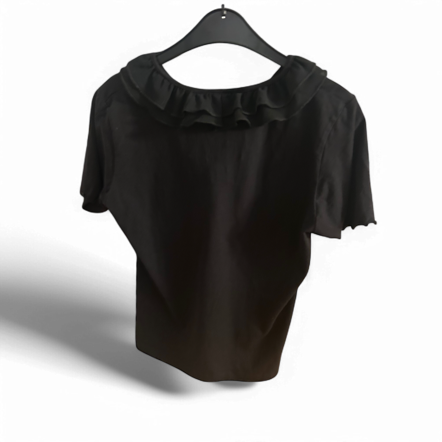 🖤 Prima Parte Shirt L Schwarz - Rüschenkragen 🖤
