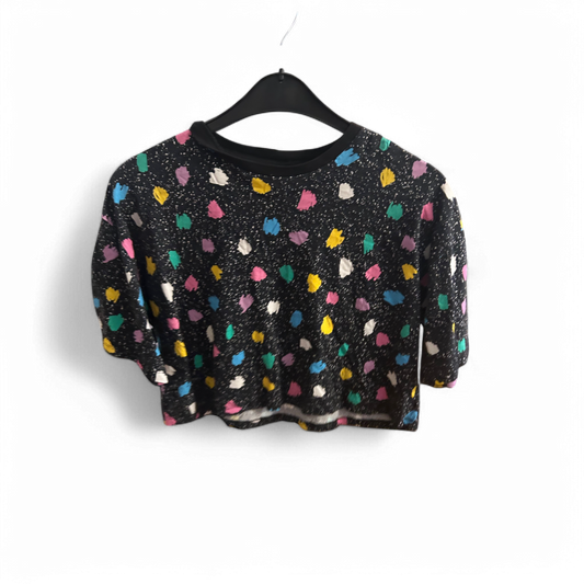 🌈  ASOS Crop Shirt Damen 38 – Buntes Muster – Baumwolle 🌈