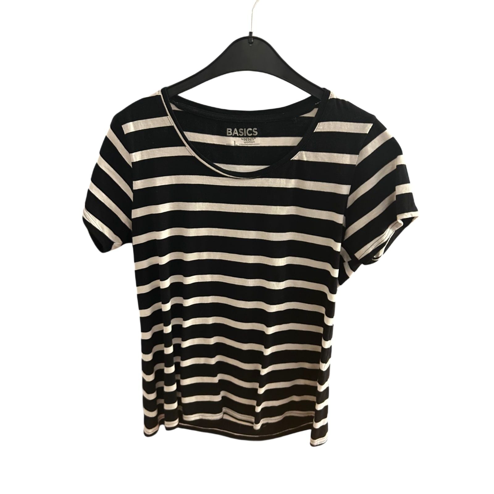🖤 Infinity Basics Shirt L – Schwarz-Weiß Gestreift 🖤